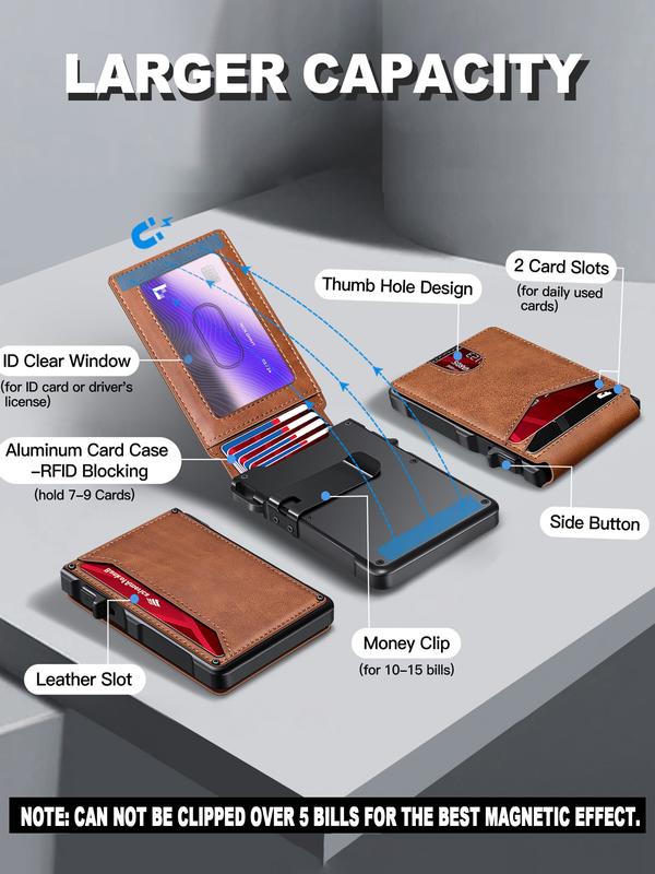 💼 50% RABATT! 🛡️ Schlankes Herren-Portemonnaie mit RFID-Schutz – Kartenfächer, Münzfach & Aluminium-Geldklammer 💳