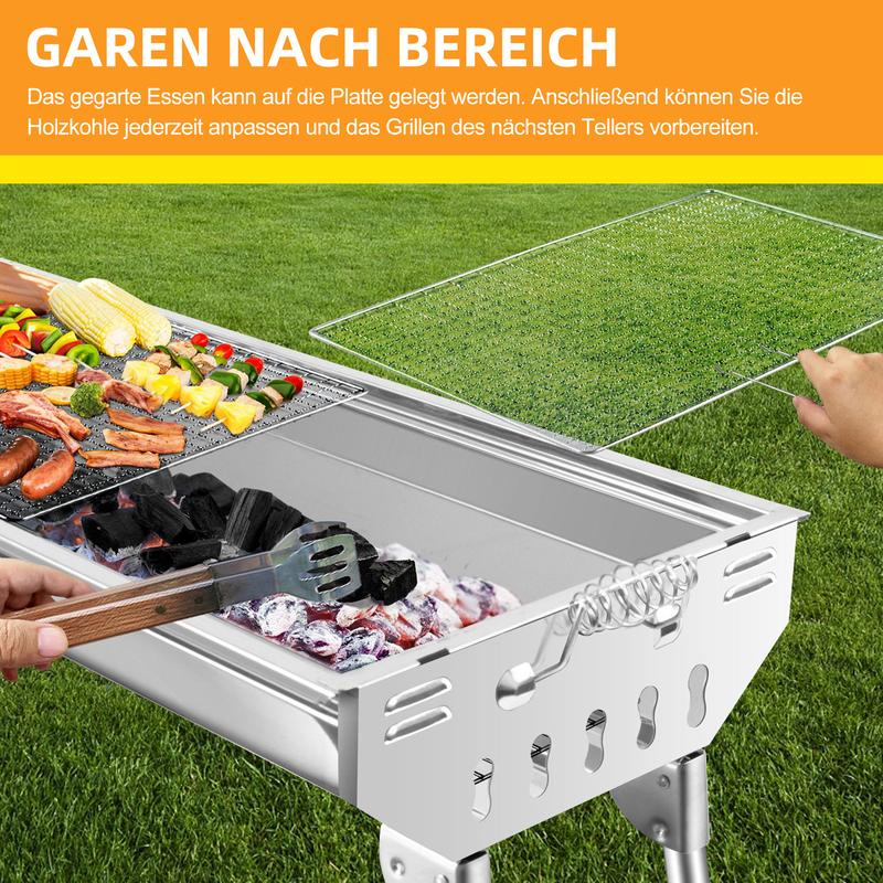 🔥 50% RABATT! 🍖 Klappbarer Outdoor-Grill aus Edelstahl – Kompakt, Strapazierfähig & Perfekt Für Camping, Garten & BBQ-Partys 🏕️