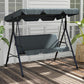 Outsunny Hollywoodschaukel mit Sitzpolster, 3-Sitzer Gartenschaukel mit verstellbarem Sonnendach, Schaukelbank belast bis 240 kg, für Garten, Terrasse, 172 x 110 x 153 cm