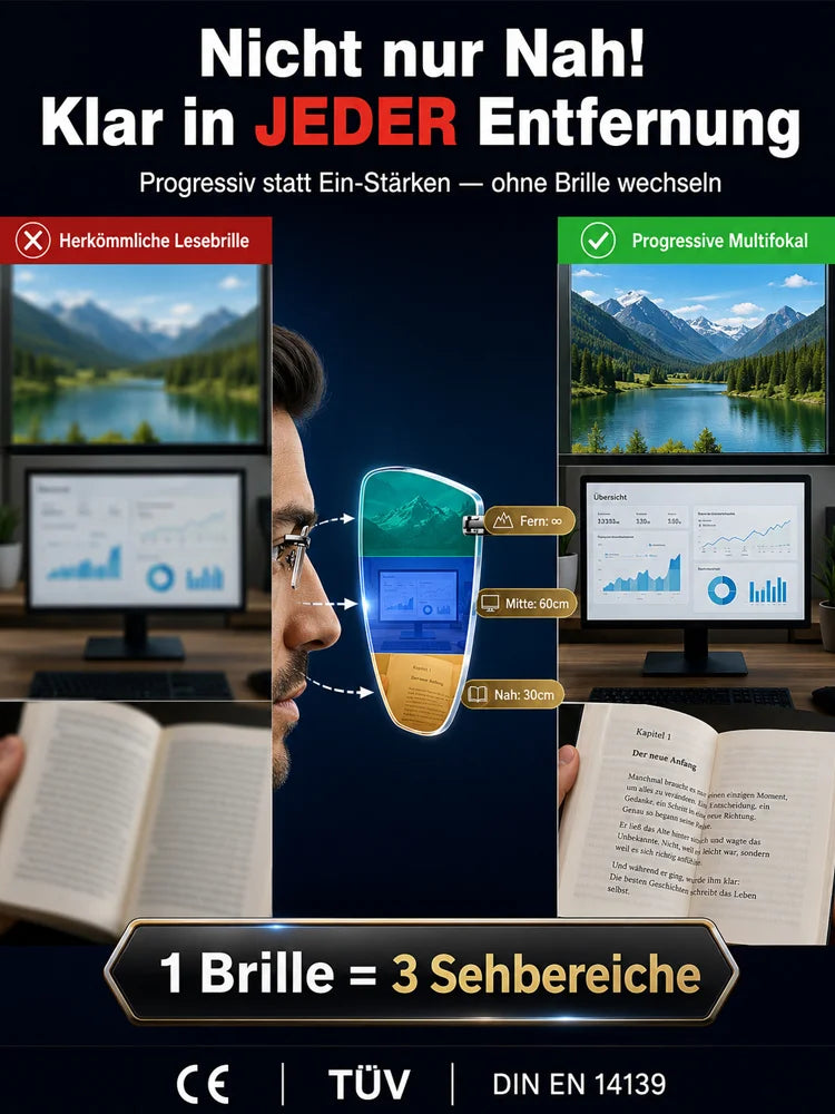 🔥Nya Sapphire anti-blå läsglasögon med hög hårdhet för dubbla användningsområden✨
