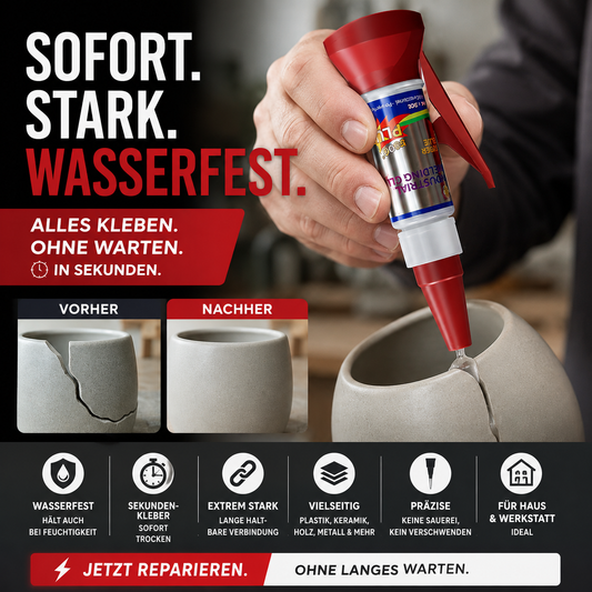 Wasserfester, schnell trocknender Allzweck-Sekundenkleber