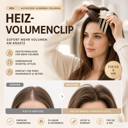 💇 Kabelloser, beheizbarer Clip für mehr Volumen am Haaransatz, tragbares Haarstyling-Gerät für Reisen, ideal für glattes, feines Haar