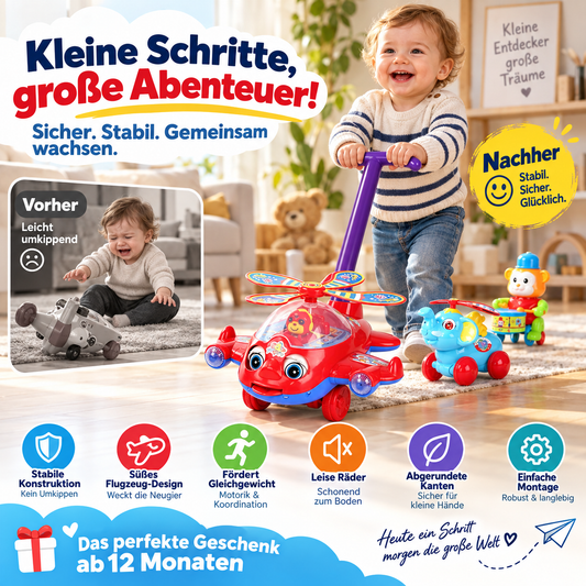 ✈️ Handgeschobenes Flugzeug-Schiebespielzeug für Babys zum Laufenlernen