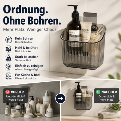 Wandaufhängbarer Aufbewahrungskorb für Küche und Bad