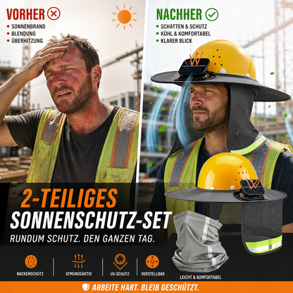 ☀️ 2er-Set Sonnenschutz-Helm mit Nackenschutz