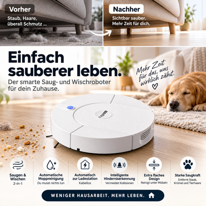 🤖 Intelligenter Saug-Wisch-Roboter mit automatischer Moppreinigung