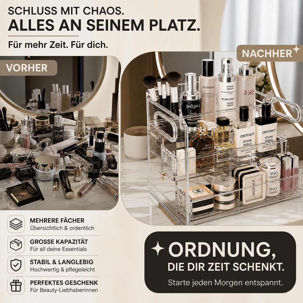 💄 Kosmetik-Aufbewahrungsregal