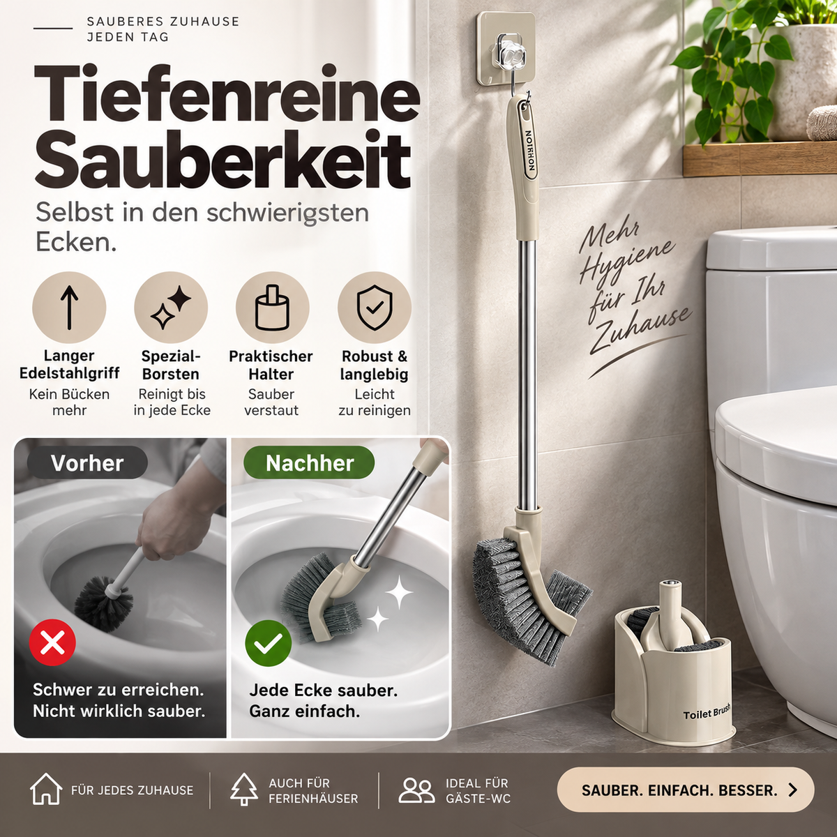 🚽Ausziehbares Toilettenbürsten-Set
