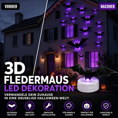 Halloween-3D-Fledermaus-Dekor-Aufkleber-Set