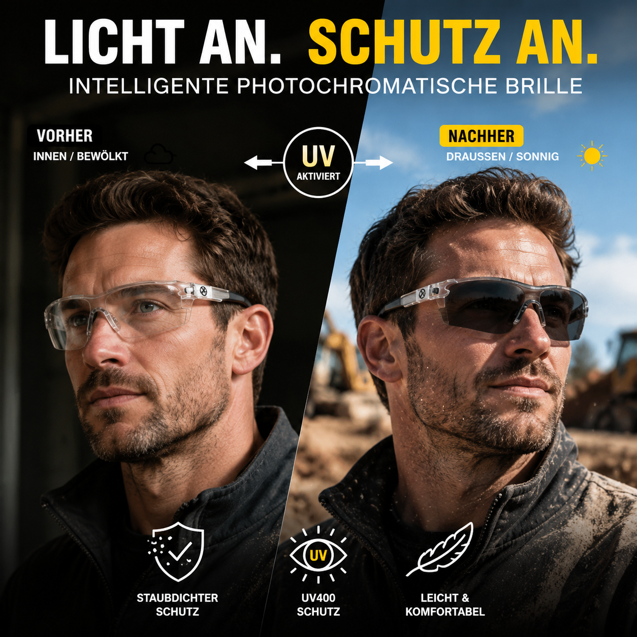 Stylish Day & Night Riding Protection Glasses