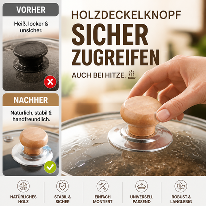 🍲 Massivholz Topfdeckelknauf