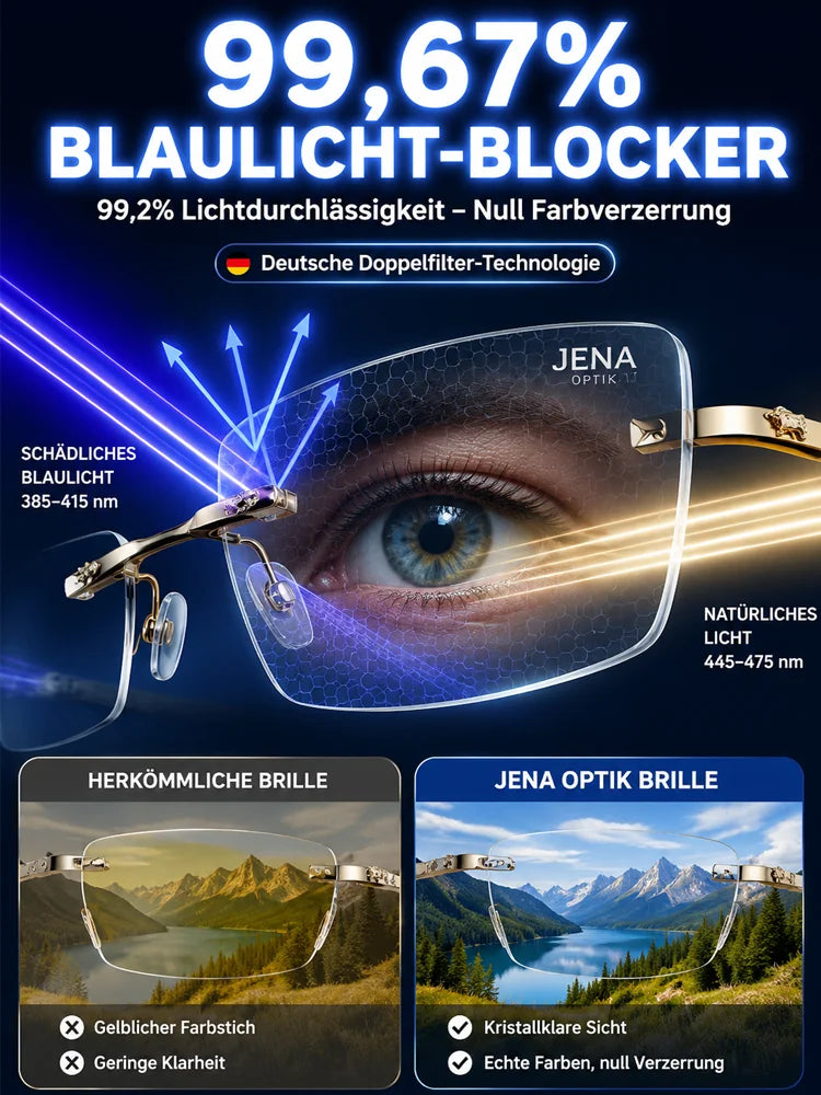 🔥Nya Sapphire anti-blå läsglasögon med hög hårdhet för dubbla användningsområden✨