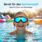 Schwimmbrille für Kinder, 2er-Set – beschlagfreie Schwimmbrille mit Ohrstöpseln, Weitwinkel-Design, bequeme Schwimmbrille aus Silikon für Jungen und Mädchen