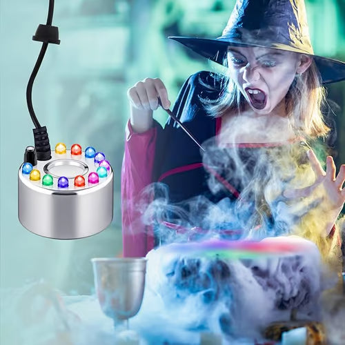 💨 JETZT 50 % RABATT! ⚡ Ultraschall-Nebelmaschine mit 12 LEDs – Erzeugt kühlen Nebel und farbiges Licht – Ideal für Luftbefeuchter, Springbrunnen oder Halloween-Dekoration – läuft leise im Wasser 💧✨