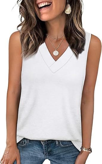 🎁Sommeraktion 50 % RABATT✨Ärmelloses, figurformendes Tanktop mit V-Ausschnitt und lockerer Passform für Damen