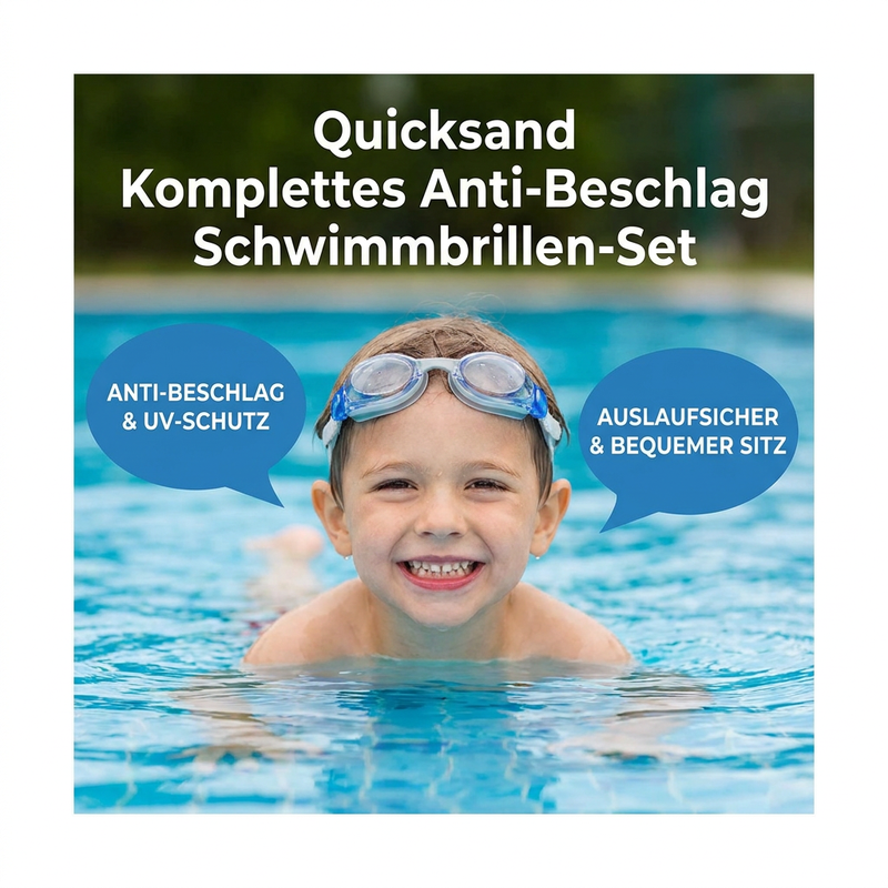 Schwimmbrille für Kinder, 2er-Set – beschlagfreie Schwimmbrille mit Ohrstöpseln, Weitwinkel-Design, bequeme Schwimmbrille aus Silikon für Jungen und Mädchen