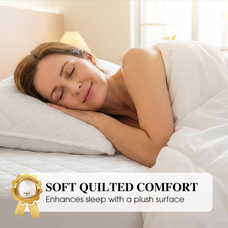 🛏️ 60 % RABATT! 🛡️ Set aus wasserdichtem Matratzenbezug und Kissenbezügen – Milbenabweisend, weich im Griff und leicht zu waschen ✨