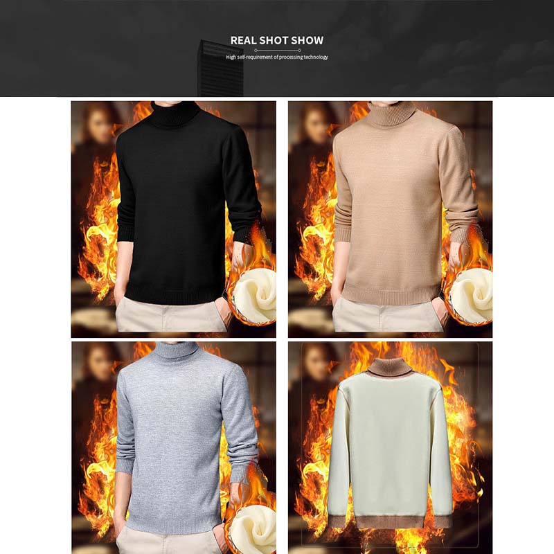 Herren-Rollkragenpullover in schmaler Passform