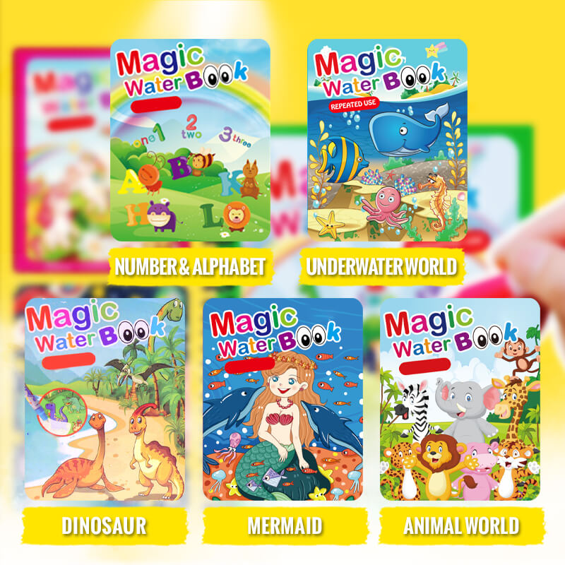 🎨 42% RABATT! ✨ MAGISCHE MALPUZZLE - WASSERFARBBUCH MIT 4 PINSELN, Lernspielzeug für Kinder ab 3 Jahren, Kreatives Beschäftigungsset 🖌️📚
