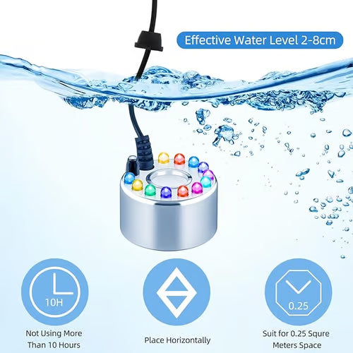 💨 JETZT 50 % RABATT! ⚡ Ultraschall-Nebelmaschine mit 12 LEDs – Erzeugt kühlen Nebel und farbiges Licht – Ideal für Luftbefeuchter, Springbrunnen oder Halloween-Dekoration – läuft leise im Wasser 💧✨