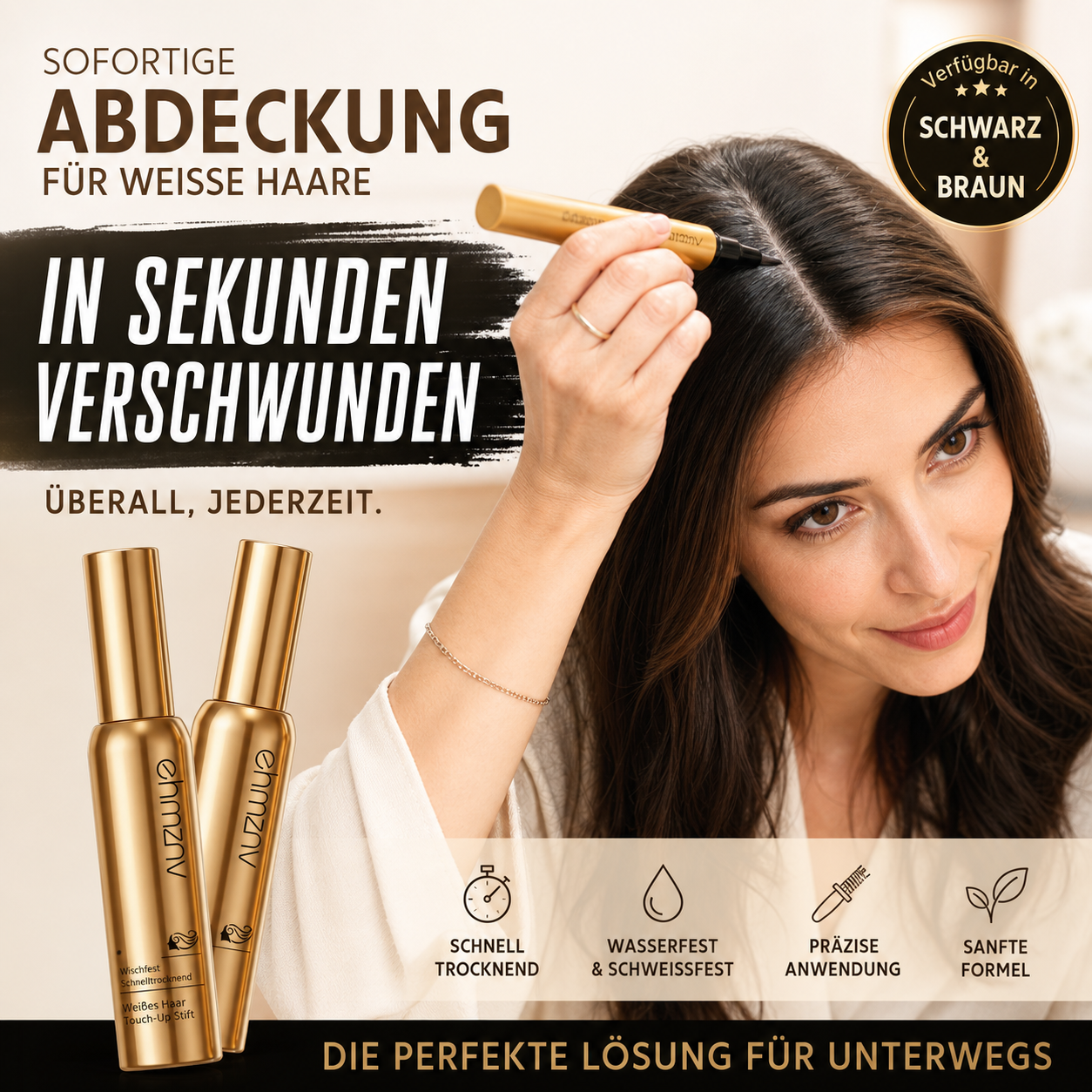 ✨ HanZini Goldene Fläschchen Haarstift