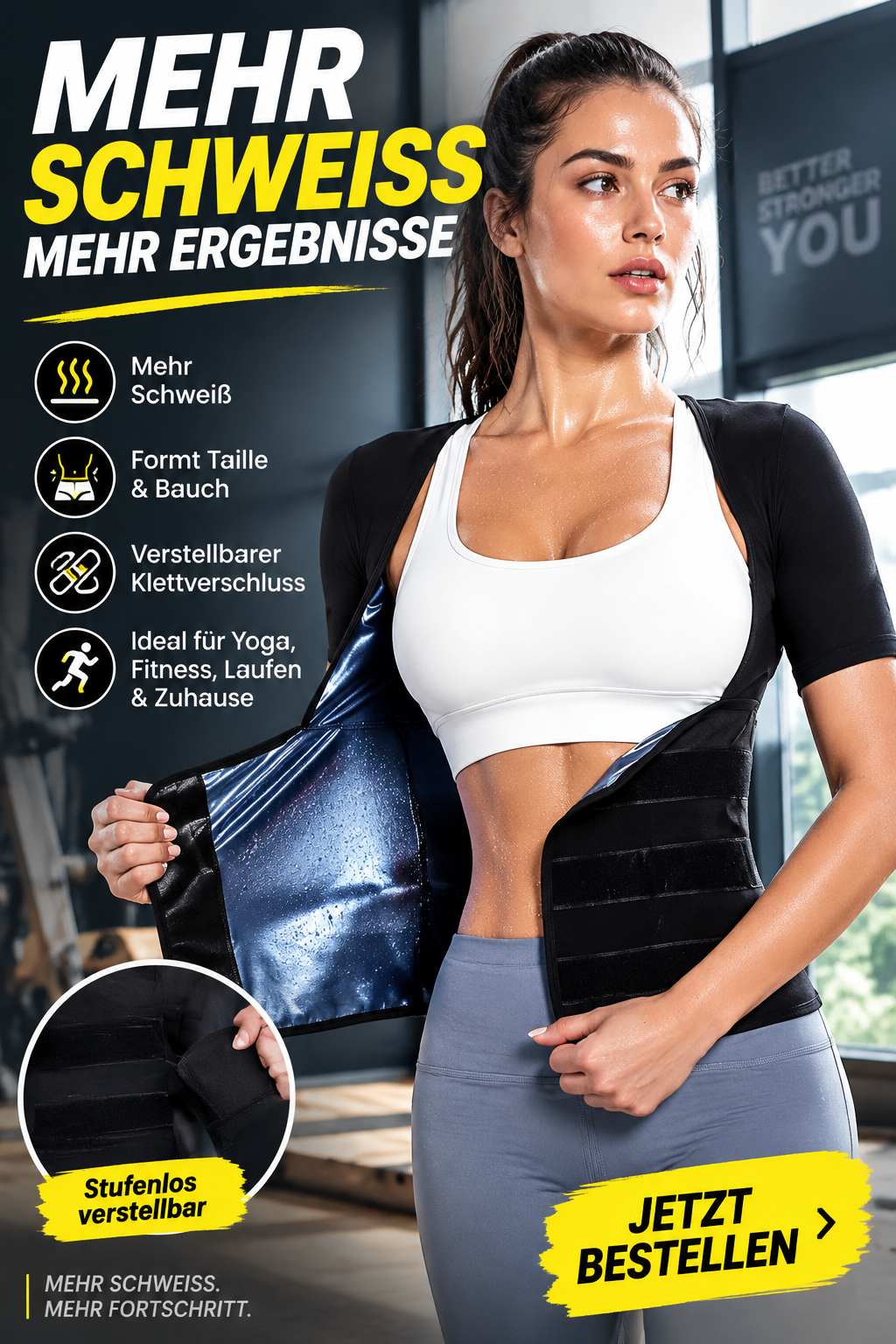 ✨Damen-Tanktop mit Klettverschluss, schweißtreibendes Formungs-Top