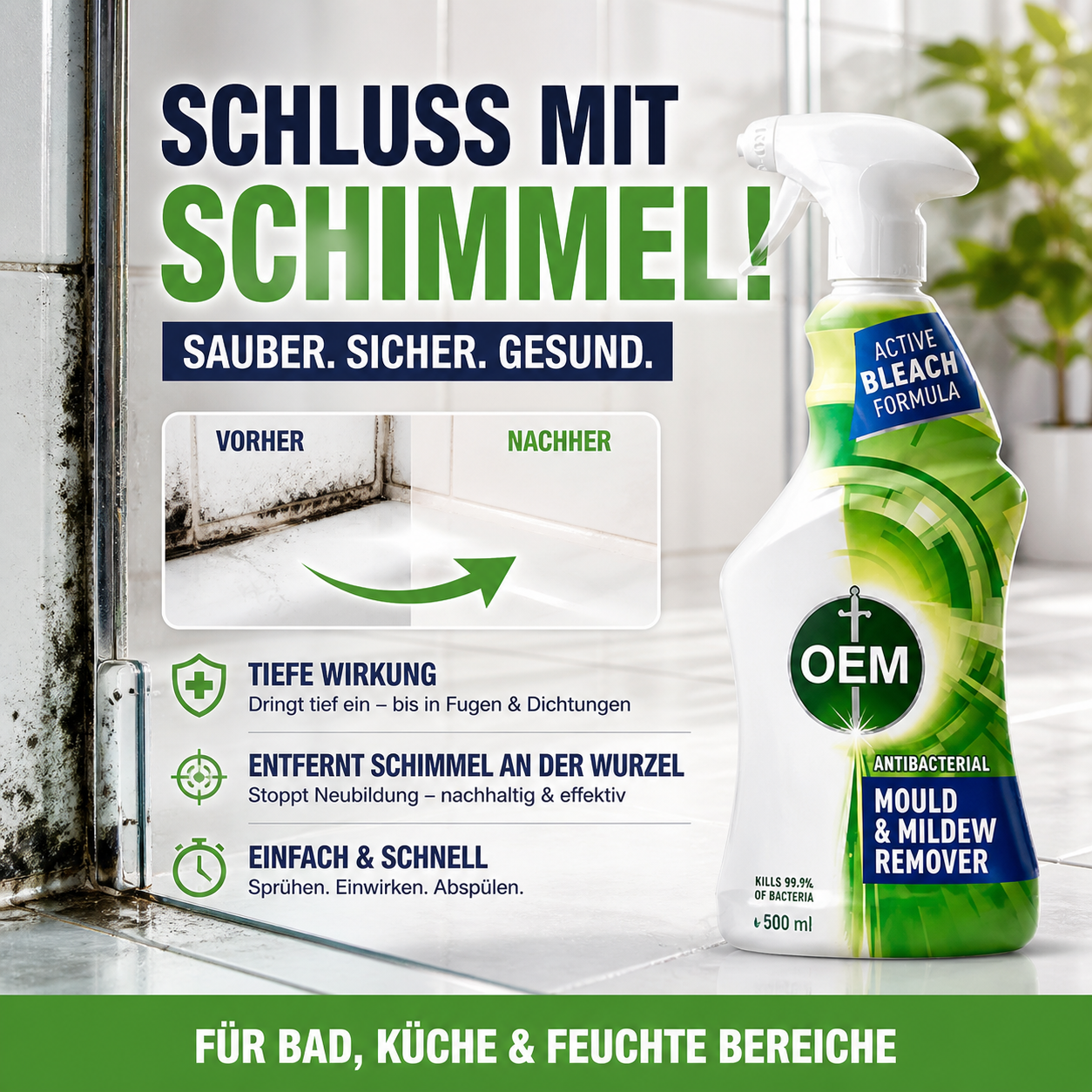 Schimmelentfernungsspray für das Badezimmer