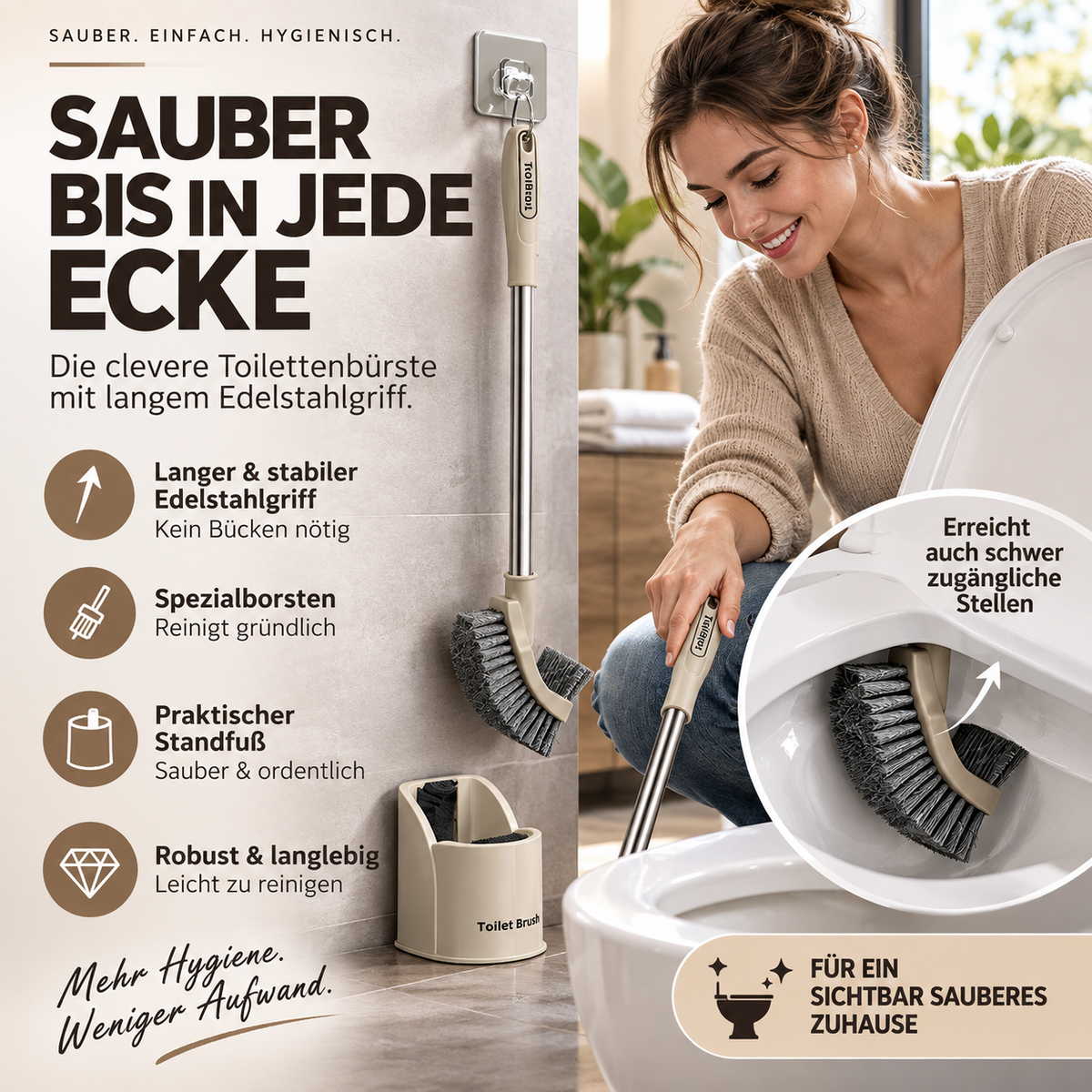 🚽Ausziehbares Toilettenbürsten-Set