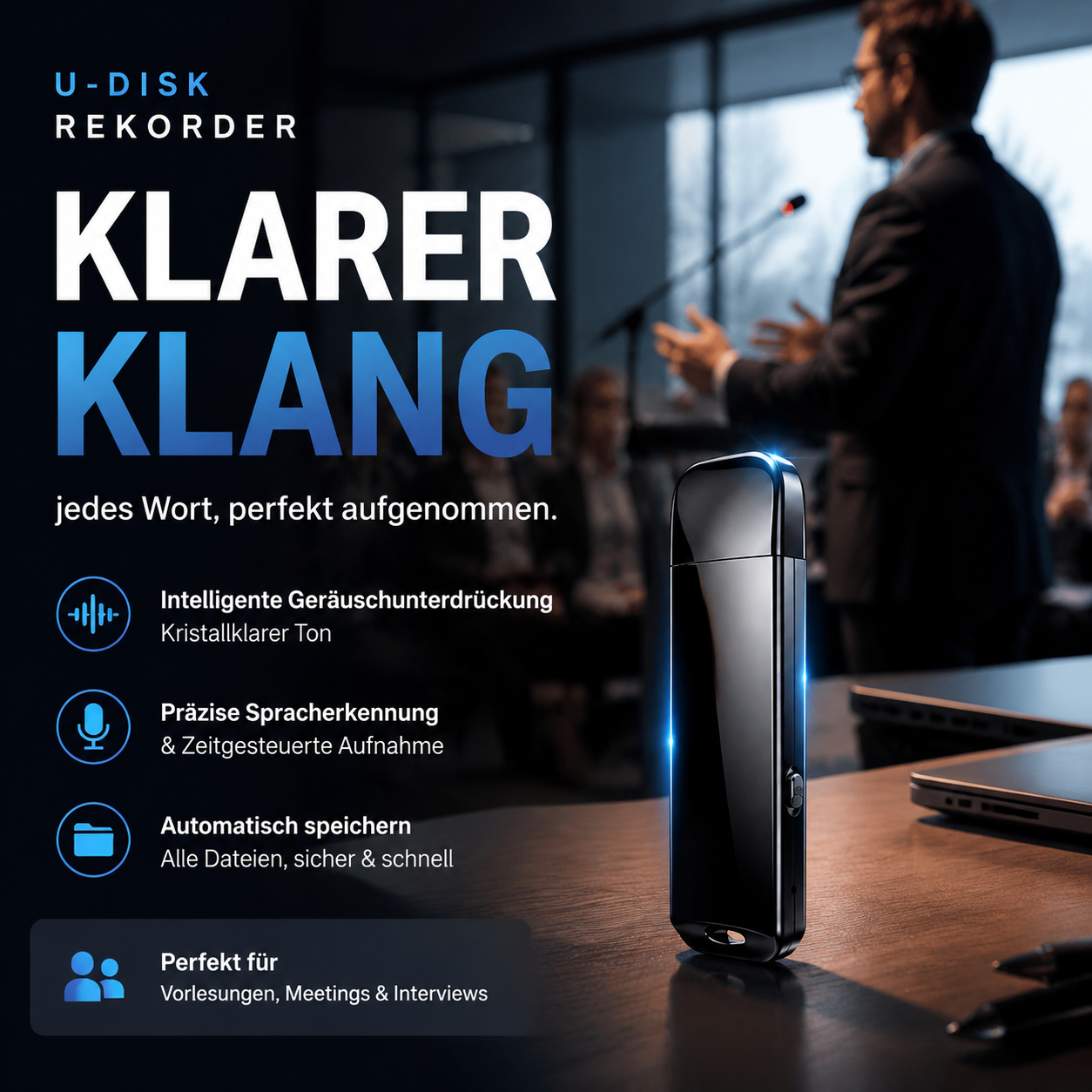 2-in-1 USB-Sprachaufnehmer