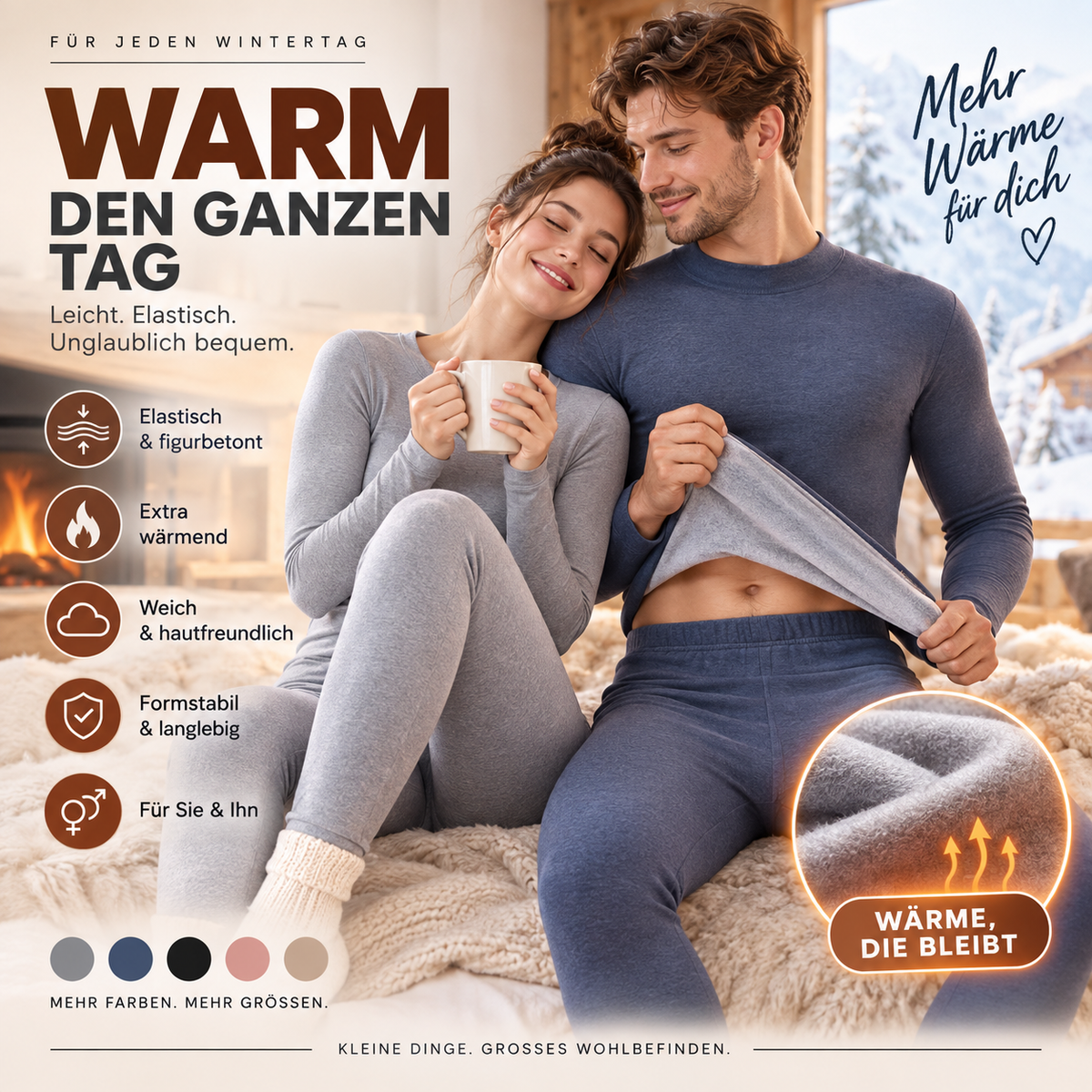 🧣 Herbstunterwäsche-Set für Damen und Herren