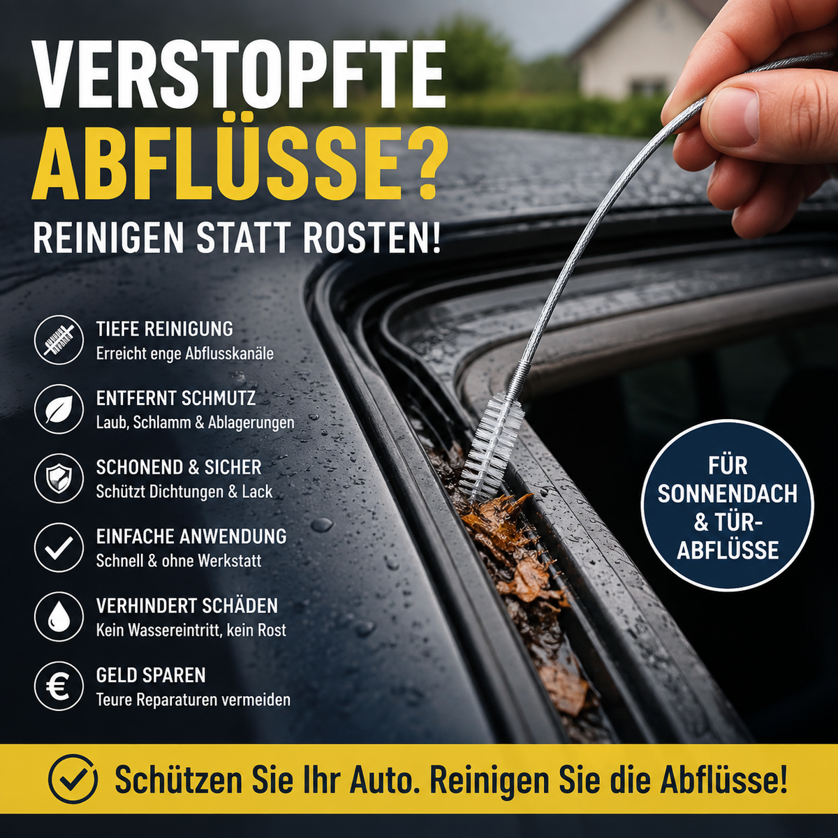 Abflussreinigungsbürste für Autoabflussloch