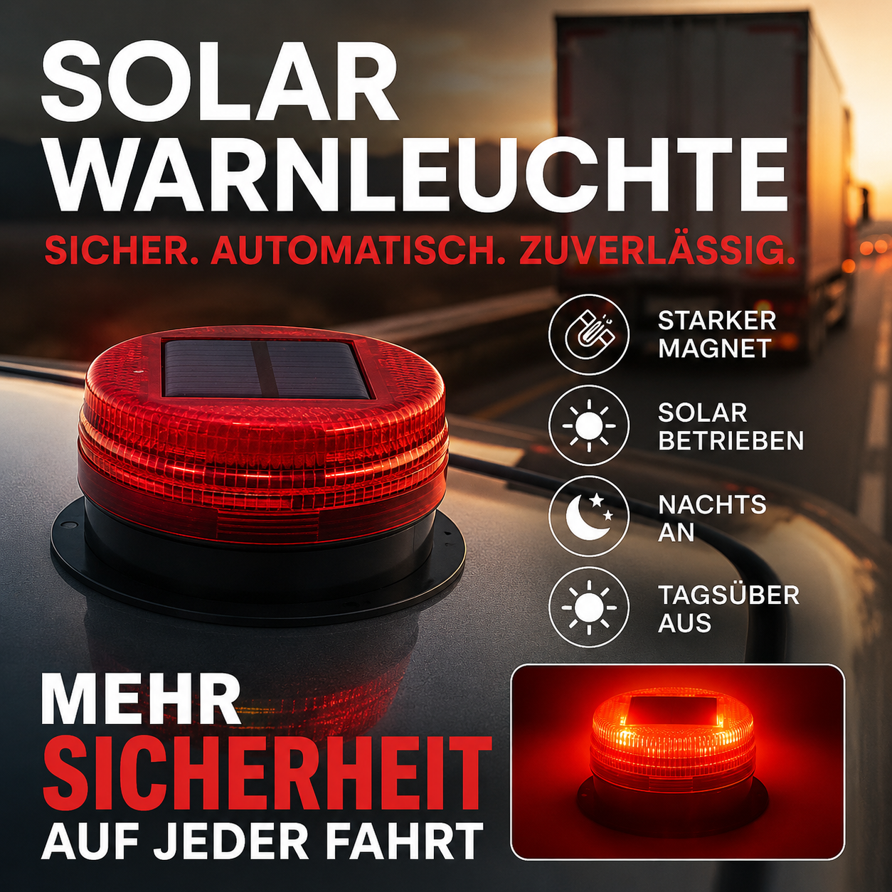 Solarbetriebene Blitzleuchte