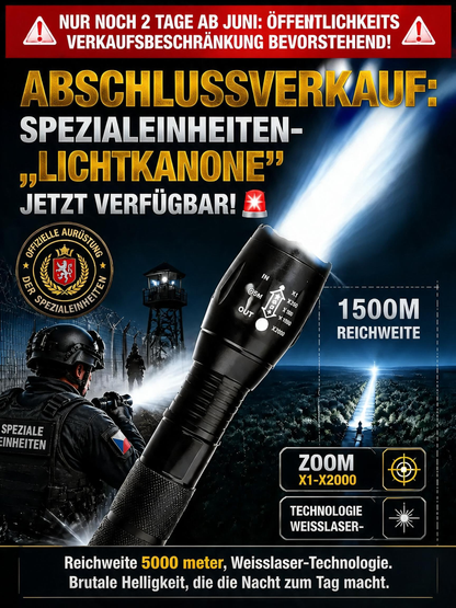 Superhelle weiße Lasertaschenlampe mit einstellbarem Zoom