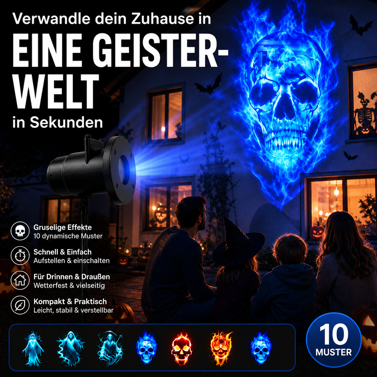 Halloween-Projektionslampe