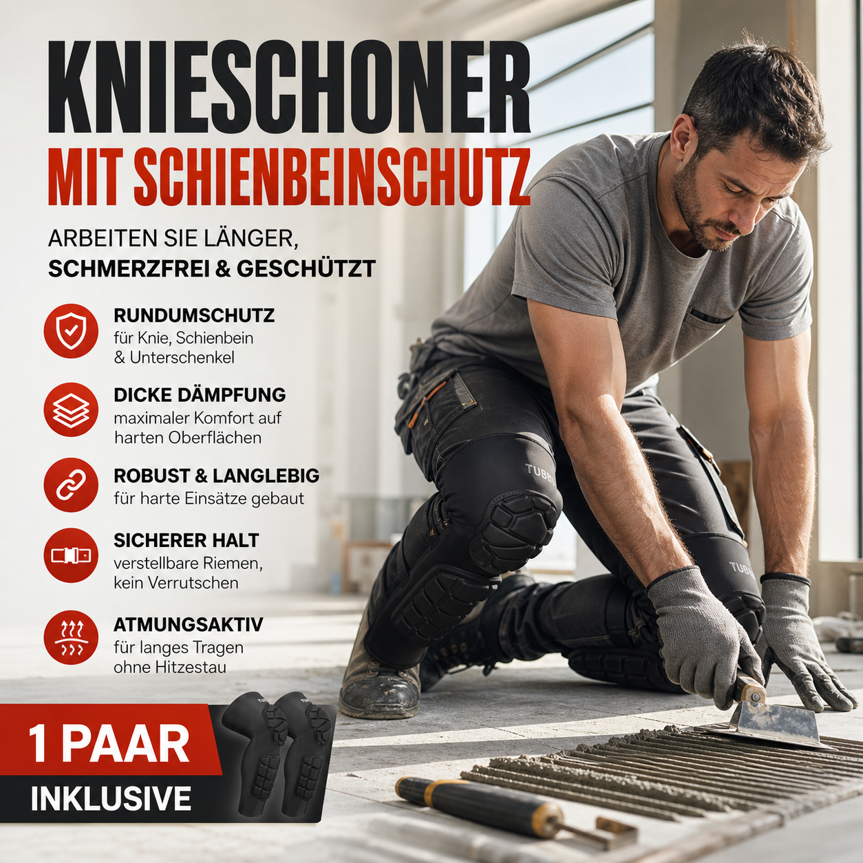 Stoßfeste Knieschoner für Sport