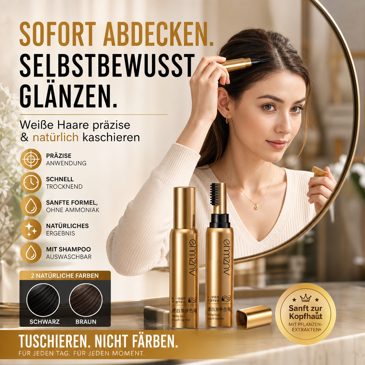 ✨ HanZini Goldene Fläschchen Haarstift