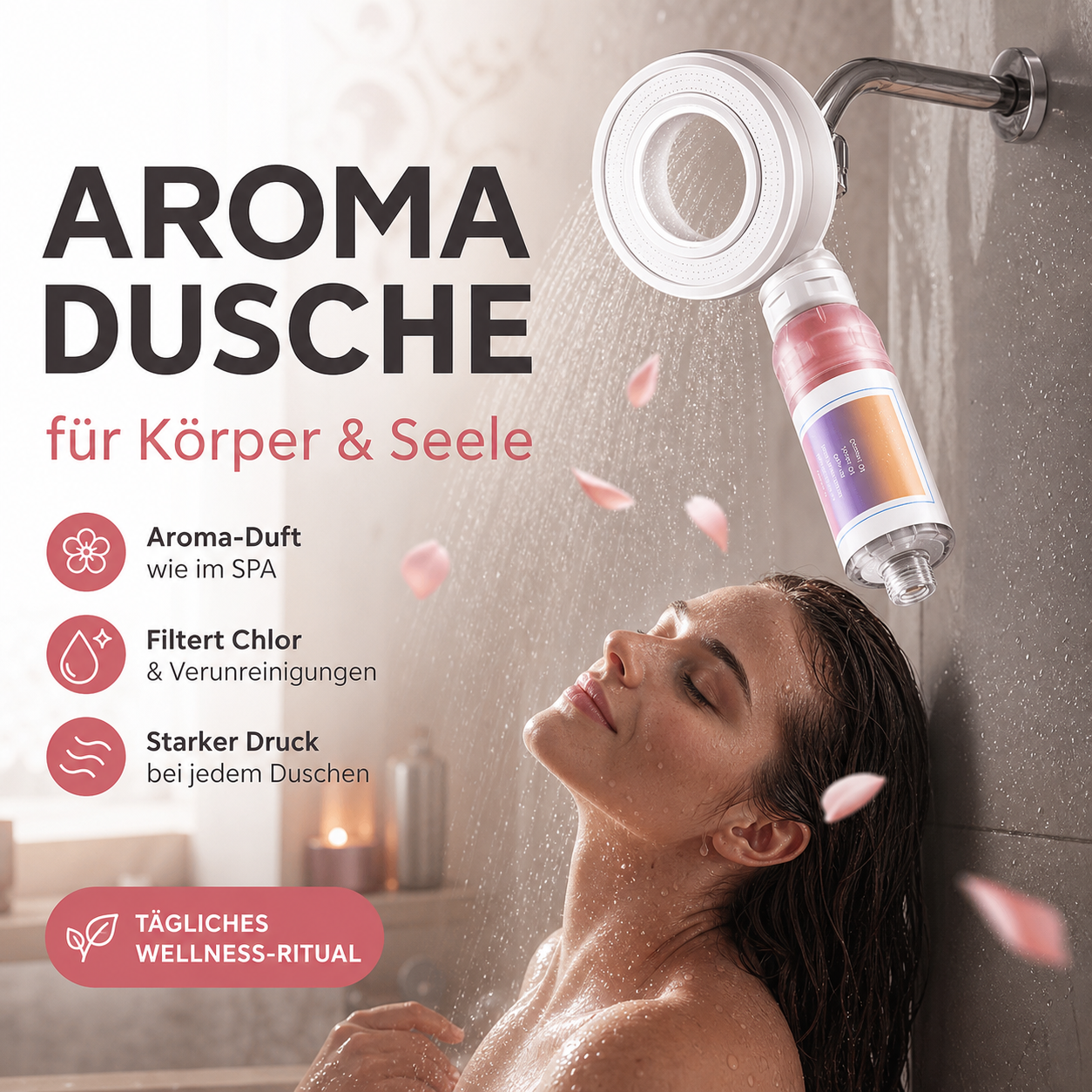🚿 Duft-Duschkopf mit Druckverstärkung & Wasserfilter