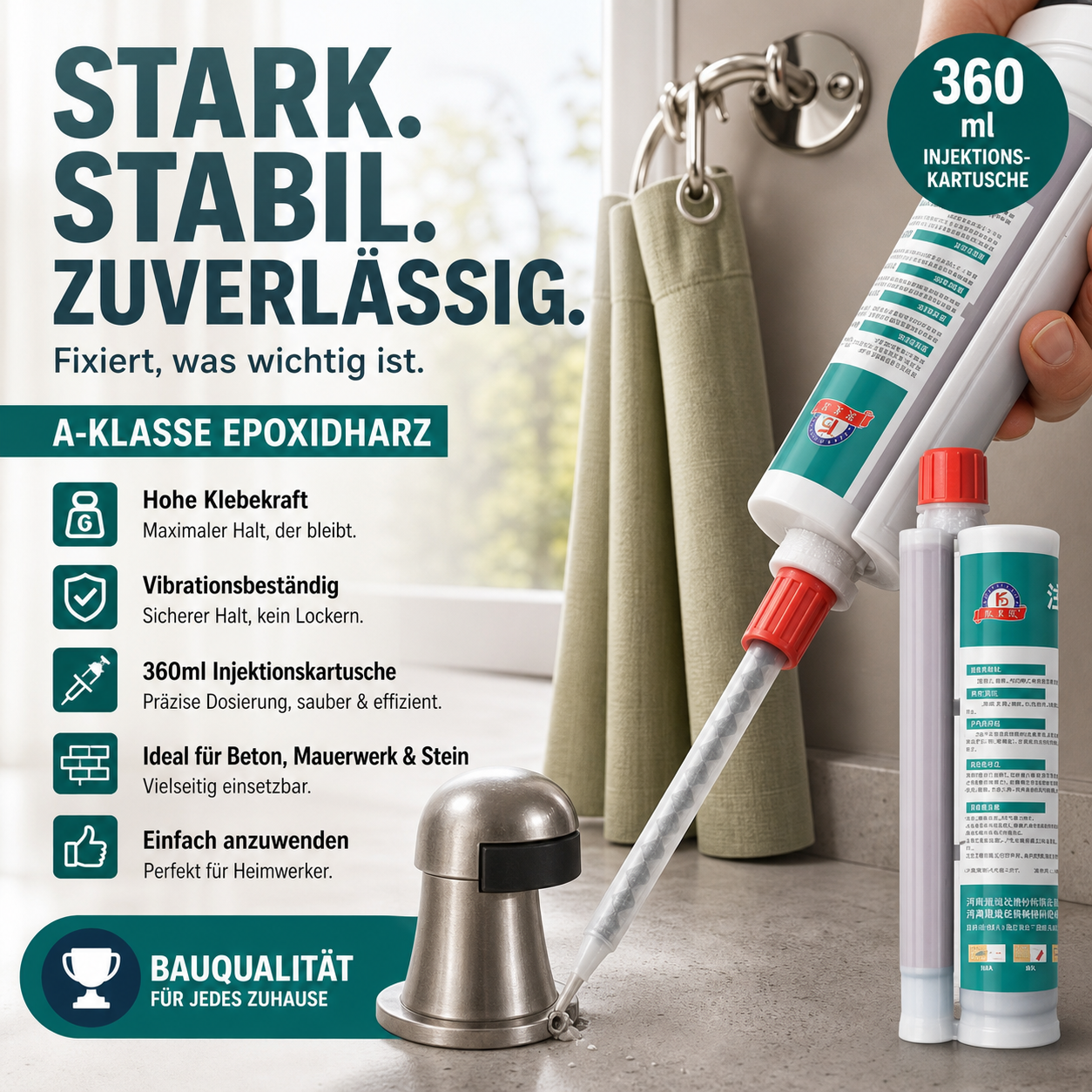 🏠 Kaishida Epoxid-Injektions-Bewehrungsanker 360ml