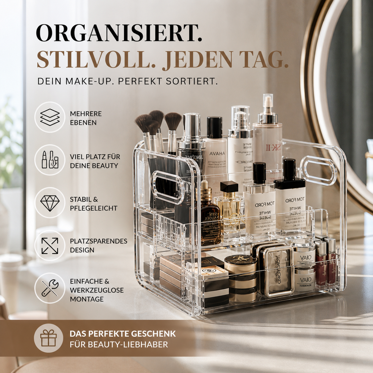 💄 Kosmetik-Aufbewahrungsregal