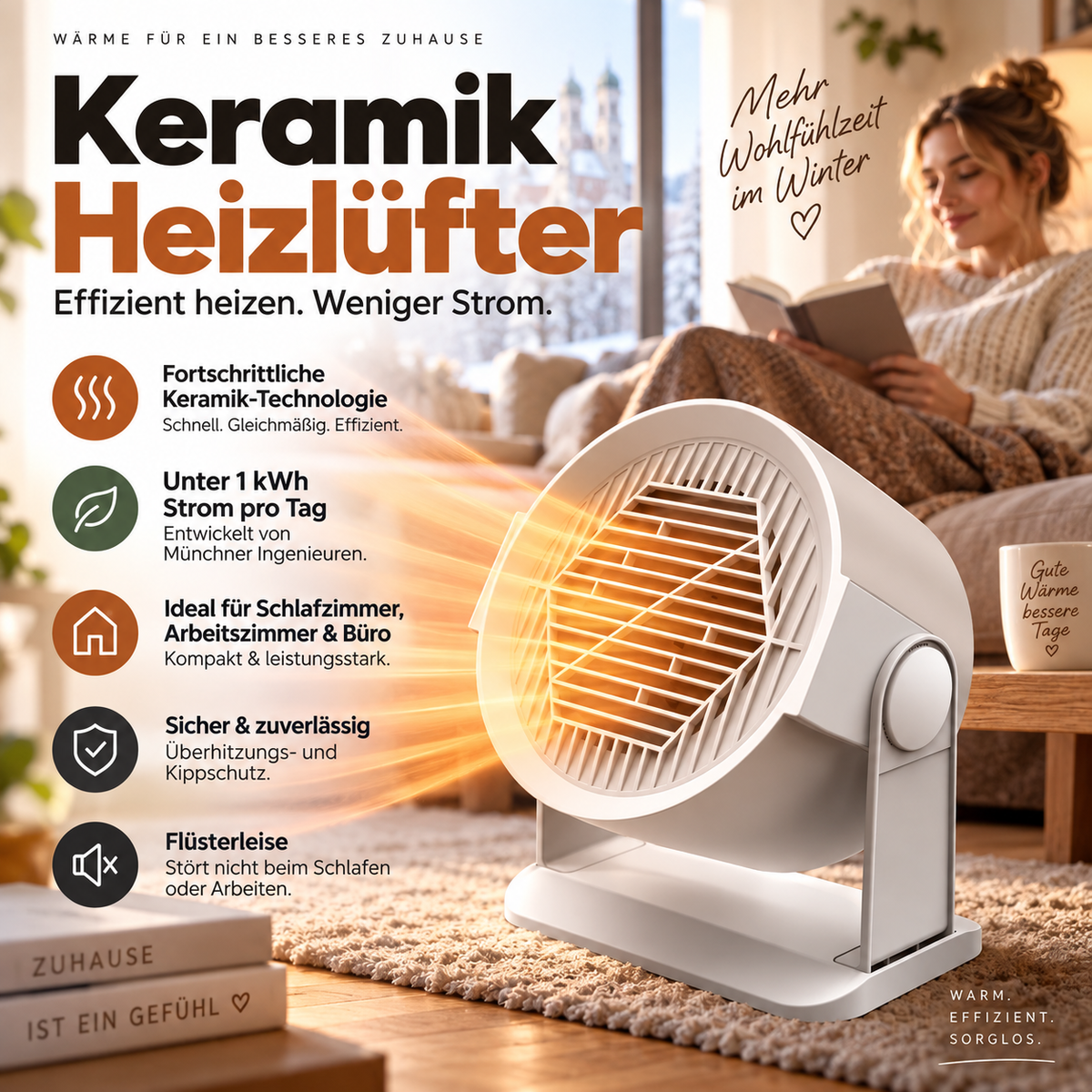 Tragbares Warmluft-Oszillationsgebläse