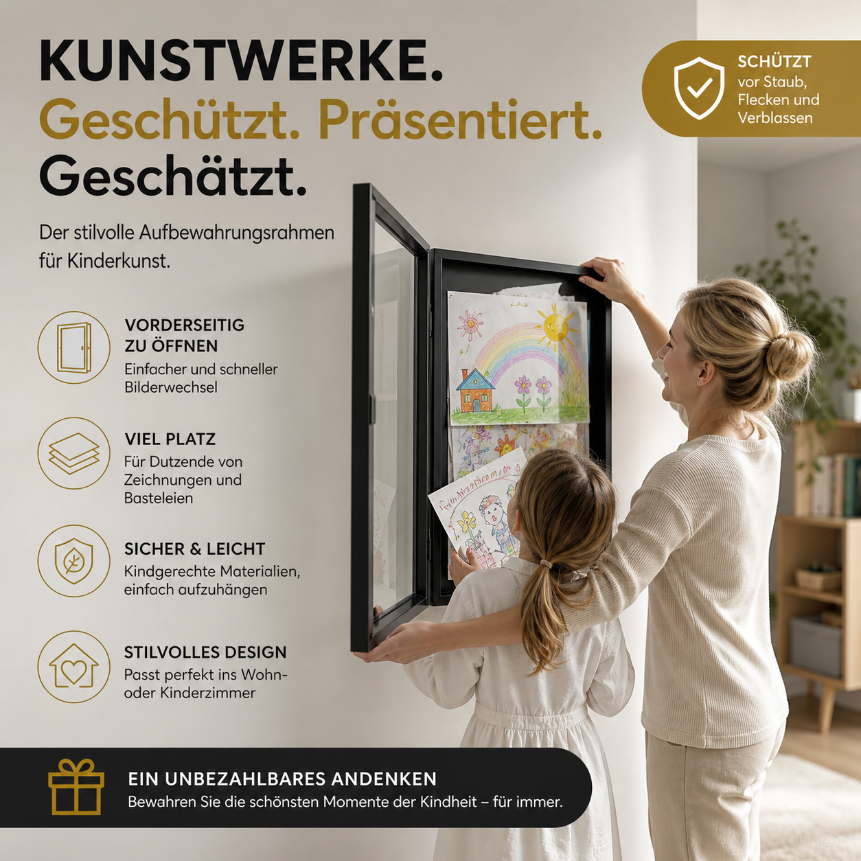 🔥 -50% Heute 🖼️ Bilderrahmen zur Aufbewahrung von Kinderkunstwerken