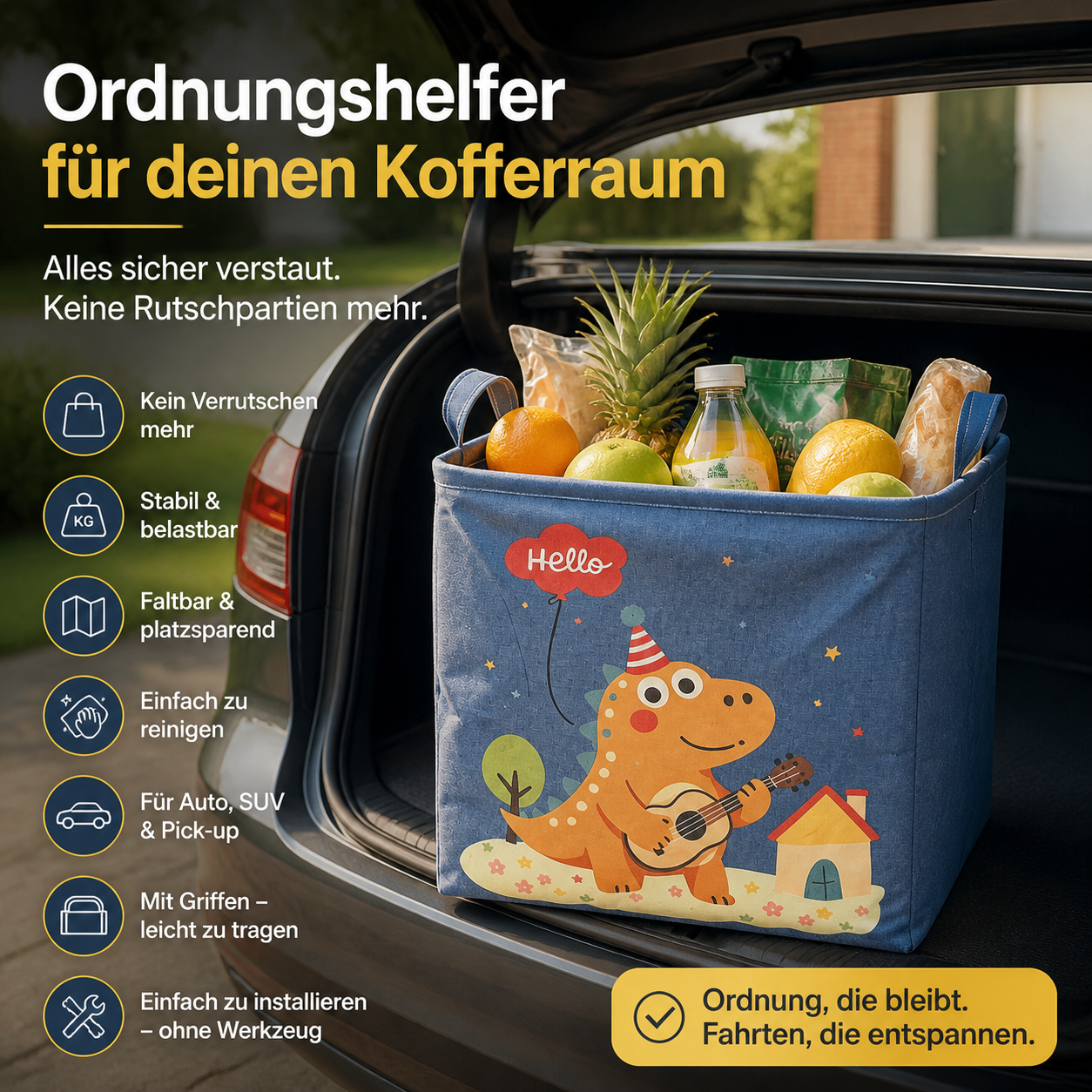 🚗 Kofferraum‑Aufbewahrungskorb