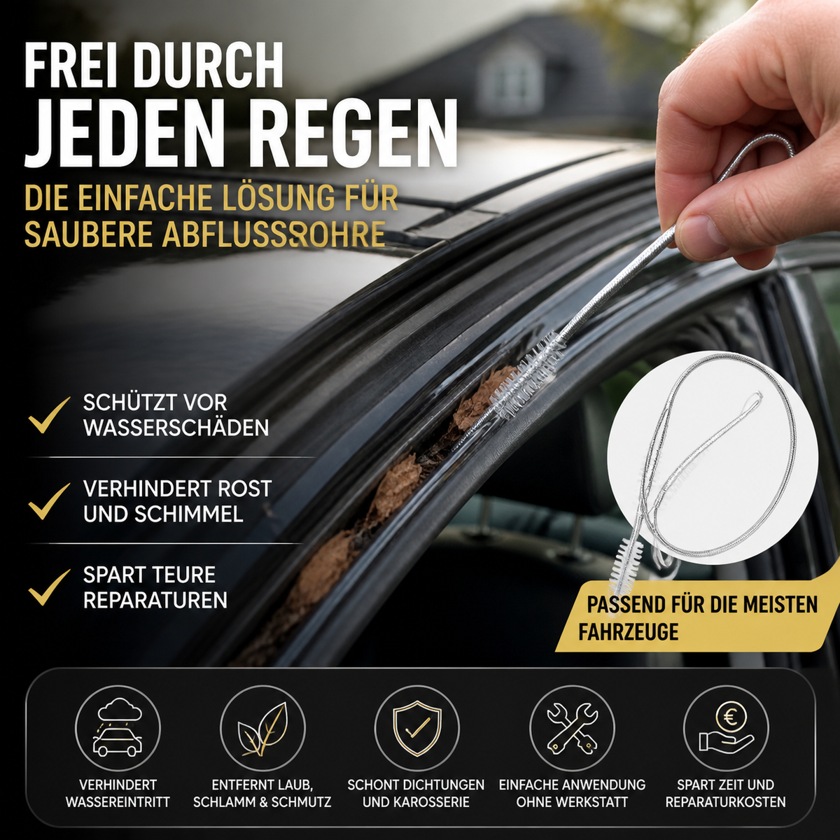 Abflussreinigungsbürste für Autoabflussloch