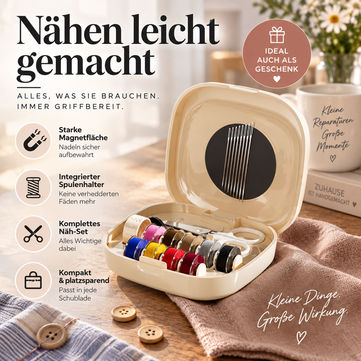 Tragbares magnetisches Mini-Nähset
