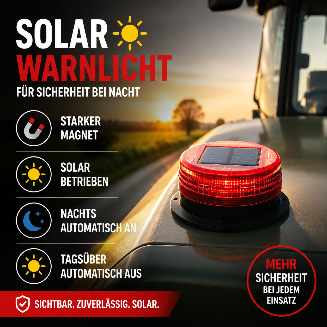 Solarbetriebene Blitzleuchte