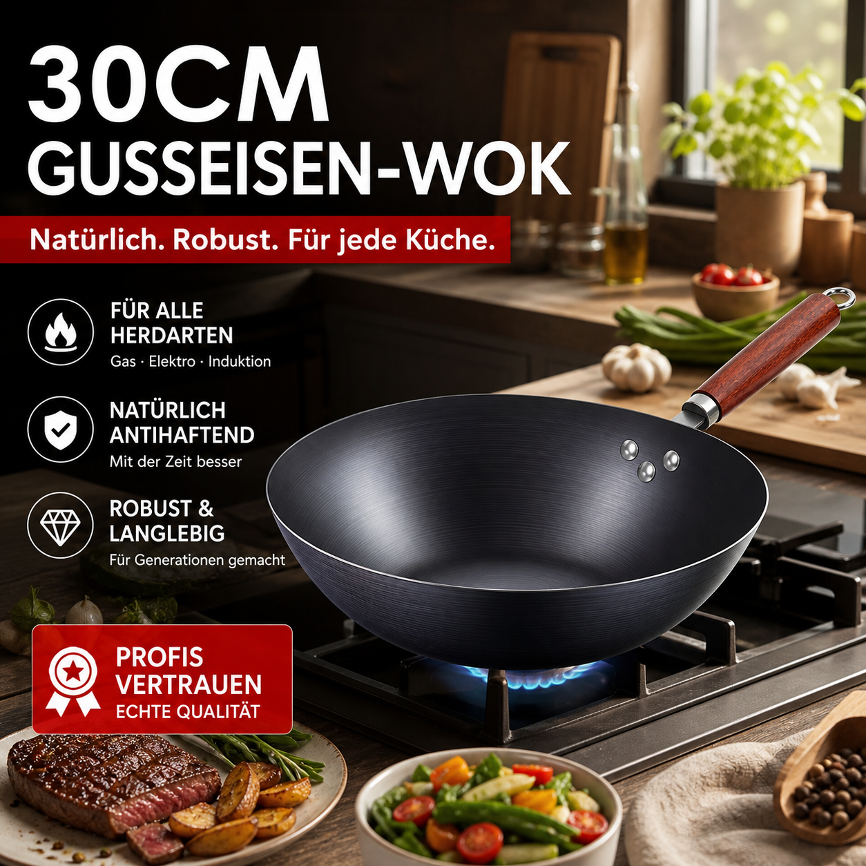 🍳 Bratpfanne aus hochwertigem Eisen