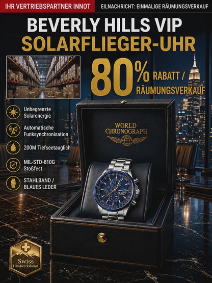 2D Dreiaugen-Sechszeiger-Solar-Fliegeruhr