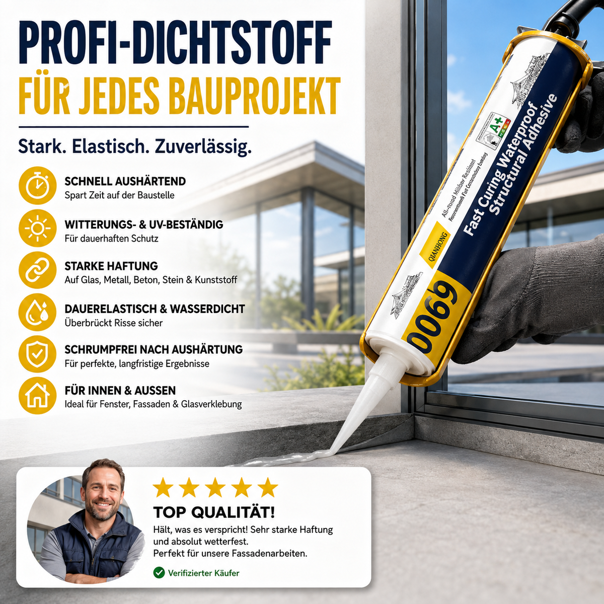 🔥 Witterungsbeständiger Silikon-Strukturkleber