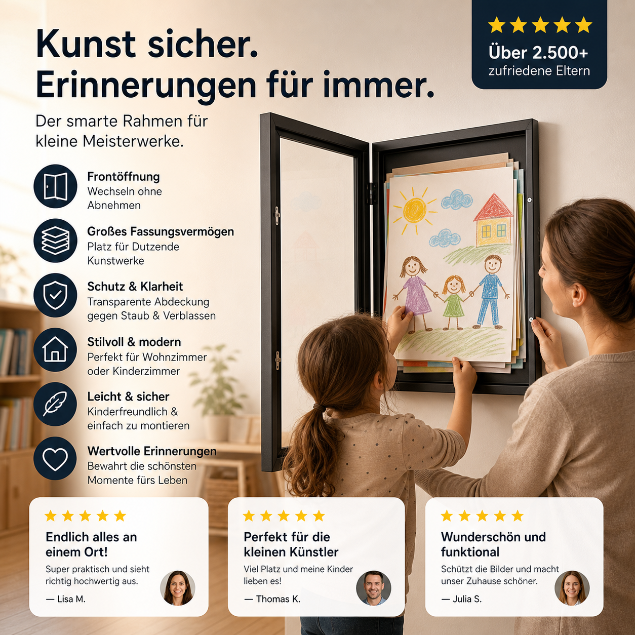 🔥 -50% Heute 🖼️ Bilderrahmen zur Aufbewahrung von Kinderkunstwerken