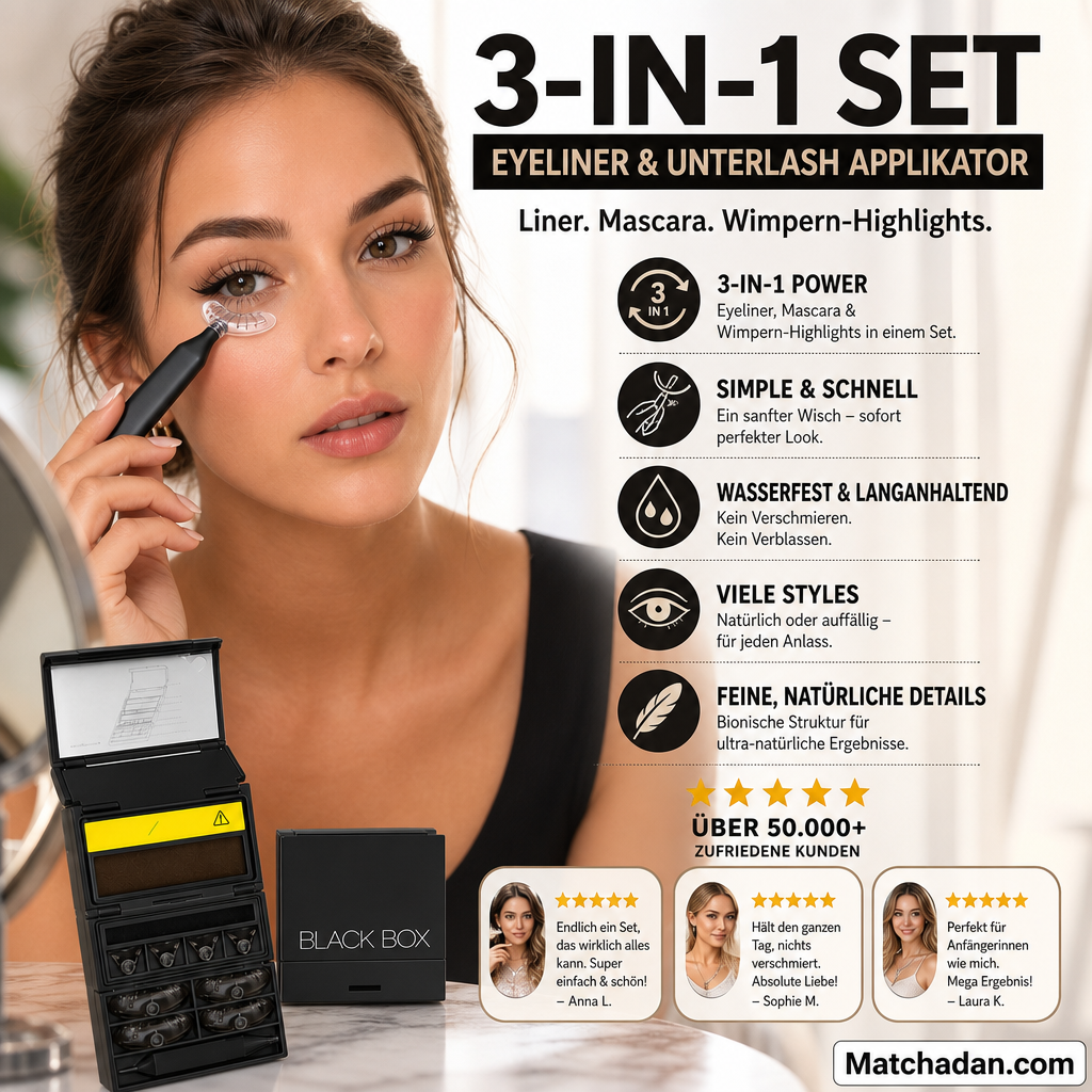 3-in-1-Set: Eyeliner und Applikator für die unteren Wimpern
